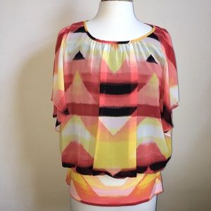 VALERIE STEVENS Sheer Fabric over tank top lining